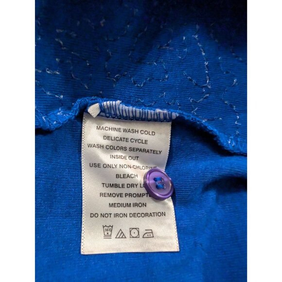 Denim 24/7 PLus Size 2X XX Sequined Blue Cardigan Sweater Button Front 3/4 Slvs - Picture 4 of 6